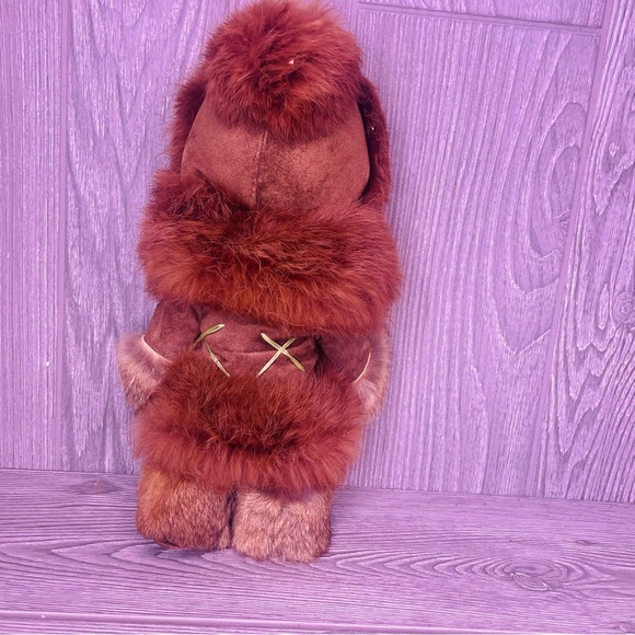 Vintage indigenous  Alaskan Doll with rabbit Fur & Leather outfit decoration - Picture 5 of 9